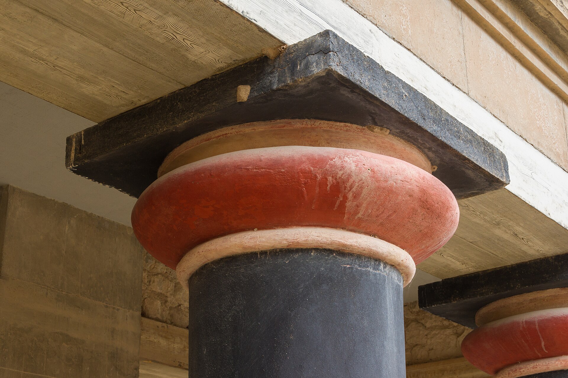 The colonnade of the Minoan palace of Knossos