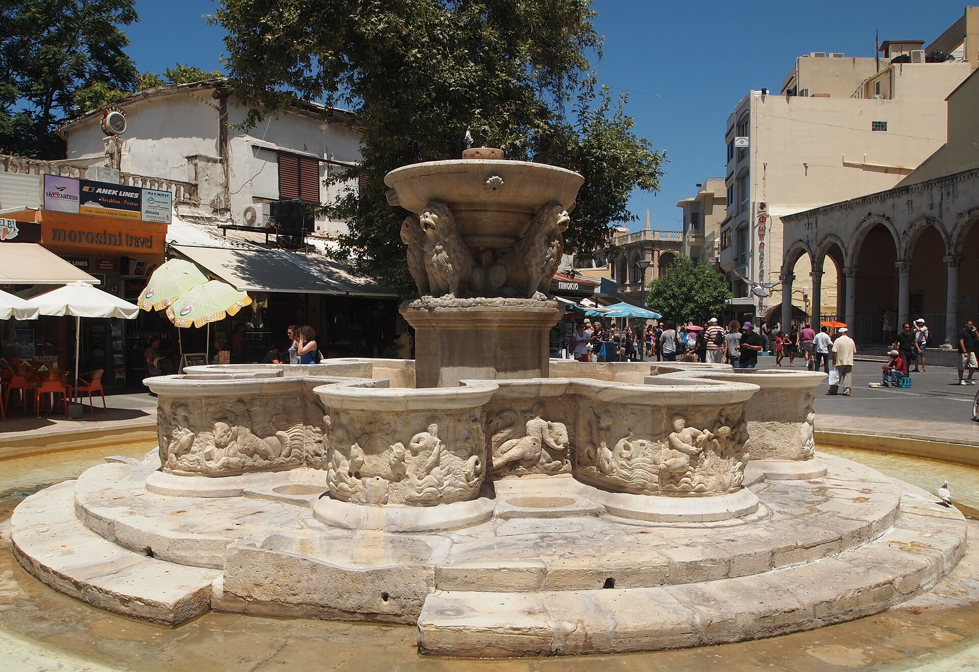 The Morosini Fountain in Heraklion's Venetian old town